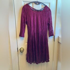 Maroon Lace Dress